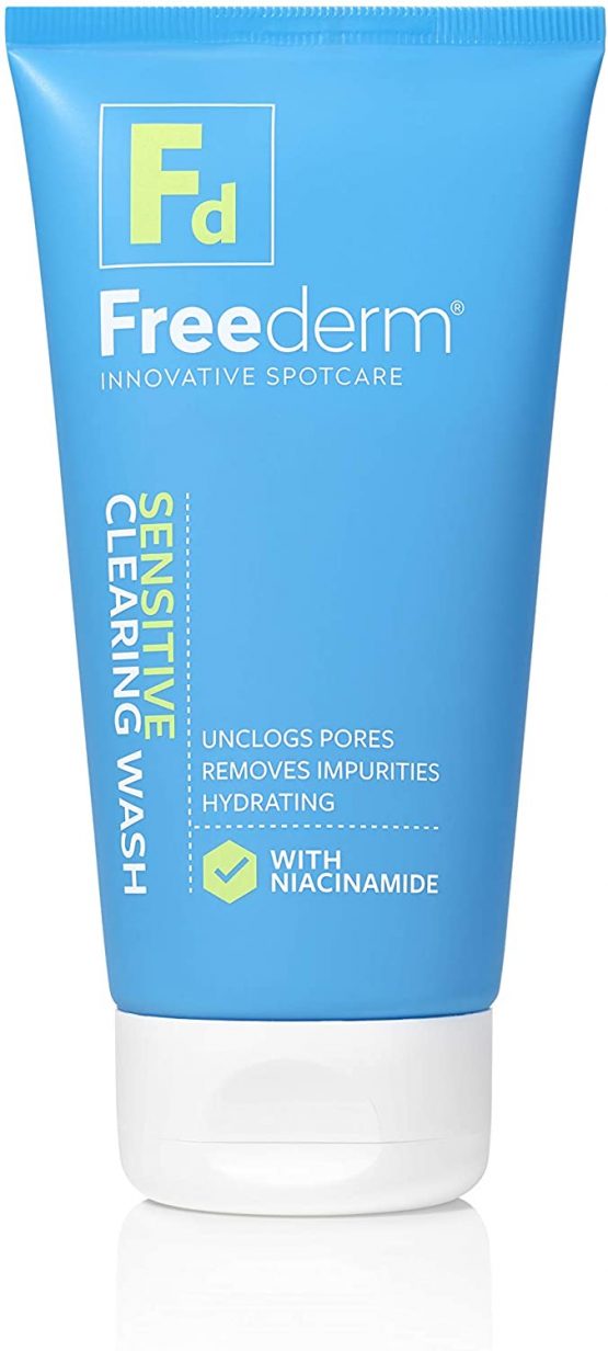 FREEDERM Sensitive Clearing Face Wash For Spot Prone Skin, Unclogs Pores And Removes Dirt and Impurities, Prevents Spots With Niacinamide, 150 ml