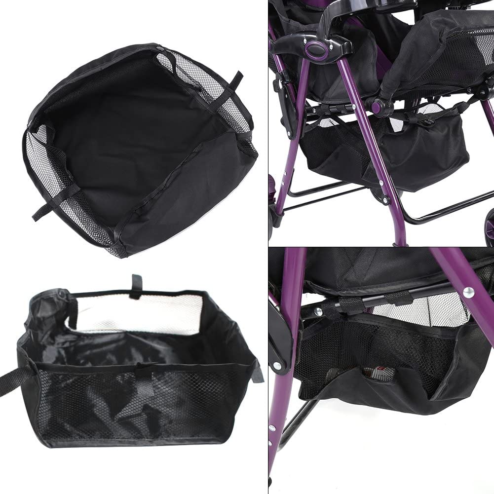 Stroller Basket, Baby Pram Bottom Basket Pushchair Shopping Storage Case Organizer Bag, black - Image 3