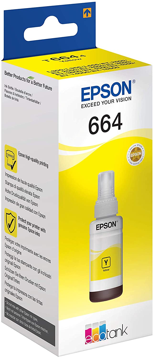 Epson EcoTank 664 Yellow Genuine Ink Bottle, Single - Image 3