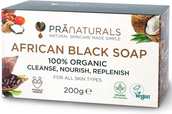 PraNaturals 100% Organic Raw African Black Soap 3x 200g, Ethically Sourced and Handcrafted in Ghana, For All Skin Types, Detoxifying and Anti-Ageing All Pure Natural Lotion, Vegan, Unprocessed - Image 2