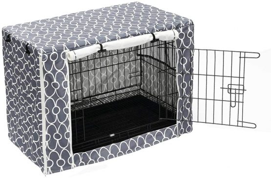 Dog Crate Cover for Wire Crates, Heavy Nylon Durable Waterproof Windproof Pet Kennel Cover Indoor Outdoor Protection - Cover only - Grey - Medium - Image 3