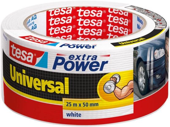 tesa 56388-00002-05 TE56388-00002-05 Cinta Americana Extra Power Universal 25mx50mm Blanca, White, 25m x 50mm
