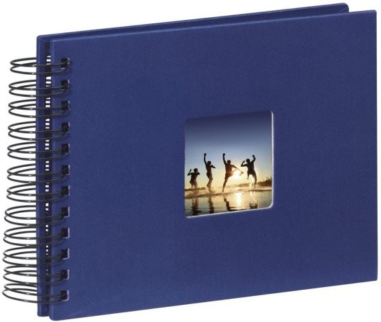 Hama Fine Art photo album, 50 black pages (25 sheets), spiral bound album 24 x 17 cm, with cut-out window, blue - Image 2