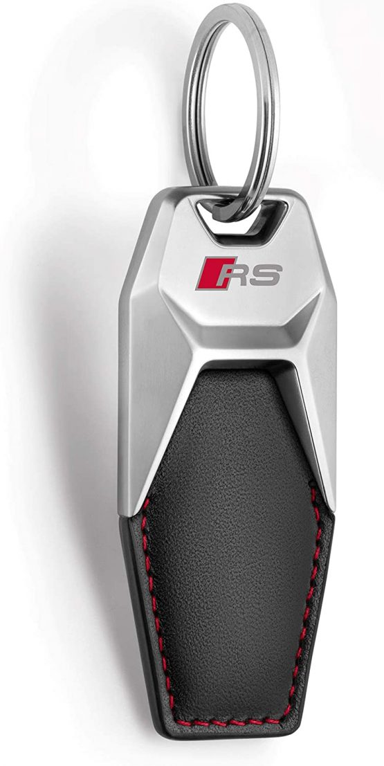 Audi collection 3181900701 Audi RS Leather Keyring, Black/Silver
