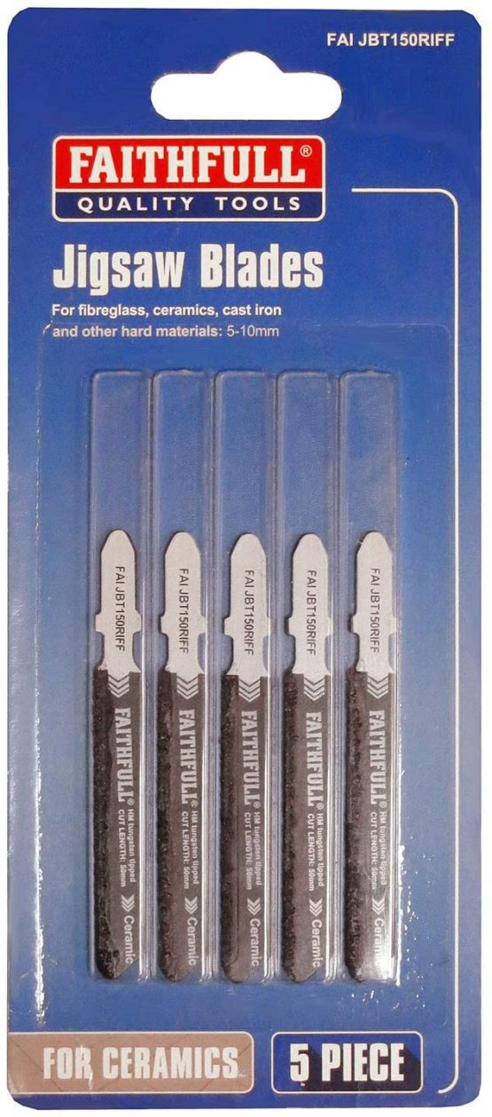 Faithfull JB150RIFF Jigsaw Blade TCT Riff Tile Cutting (Pack of 5) - Image 2