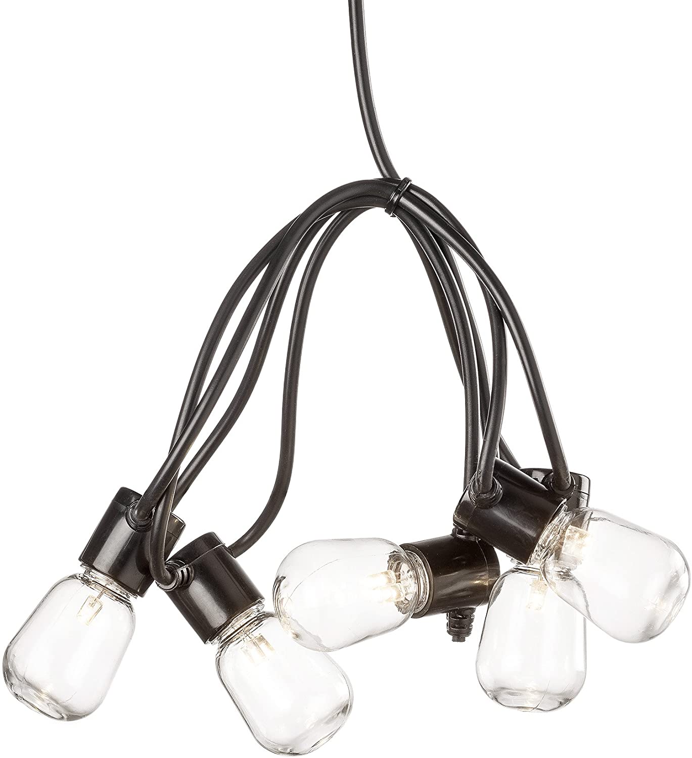 Konstsmide LED Festoon Lights / Outdoor Lights Pigmy Style Shape Bulbs / Outside (IP44) / 20 Clear Bulbs / 40 Warm White Diodes / Black Cable Garden String Lights