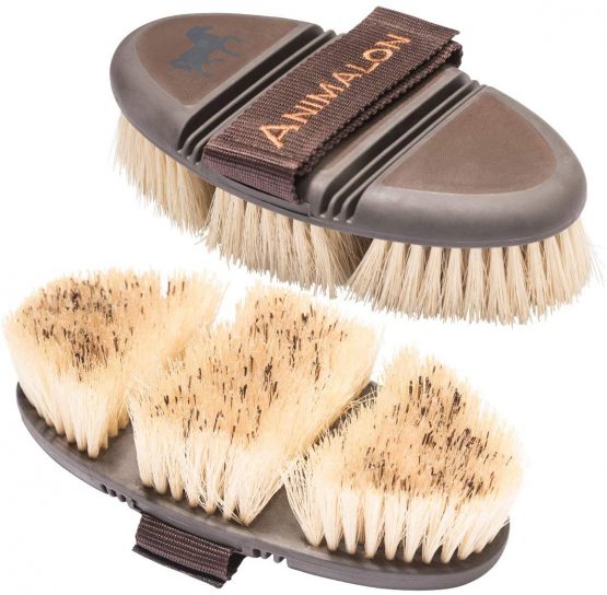 Animalon CareFlex Natural Bristles Horse Body Brush | Horse Grooming box | Flexible & Ergonomic Horse Brushes for grooming | Horse Grooming kit for Horse Care & Horse Comfort | Horse Riding Equipment - Image 2