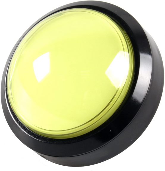 EG STARTS 4 Inch 100mm Big Dome 12V LED Illuminated Push Buttons With Microswitch For Arcade Machine Video Games Parts (Yellow)