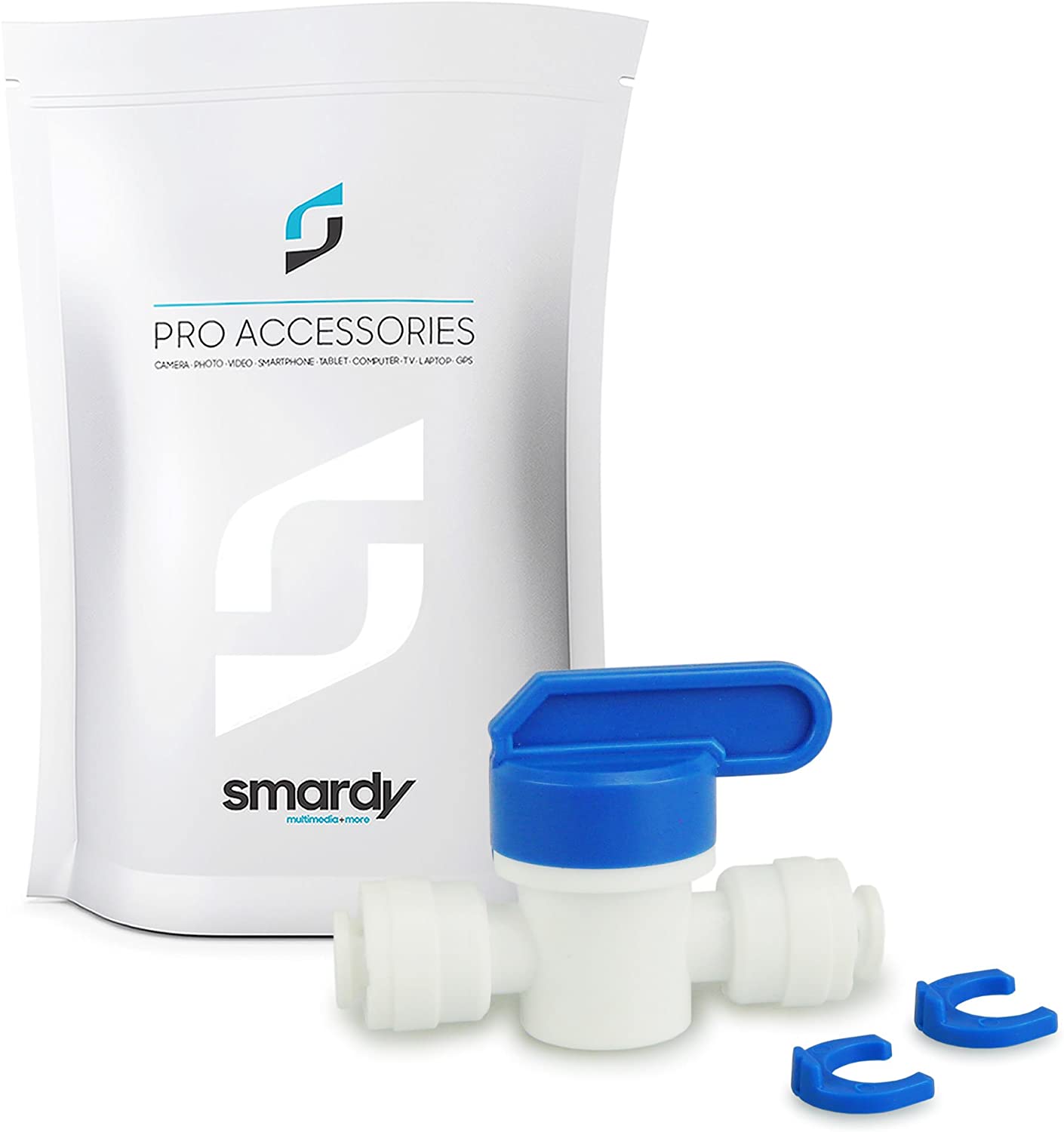 smardy in-Line Shut Off Valve for Water Pipe 1/4" (6.35mm), Reverse Osmosis, Fridge, Válvula de cierre