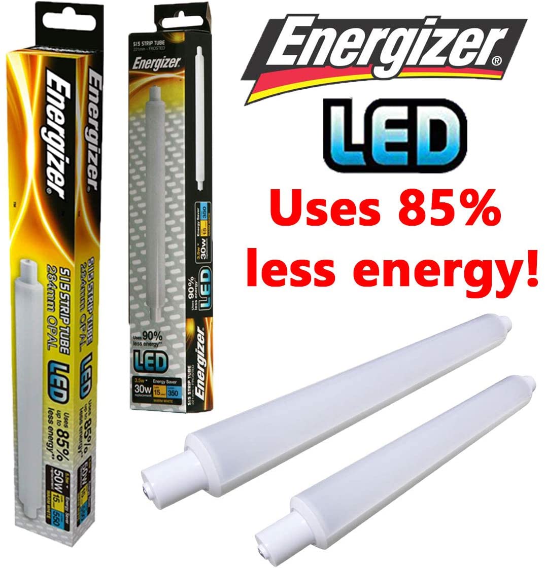 Energizer S15 LED Fluorescent Tube Strip Light Bulbs Energy Saving 221mm/284mm - 3.5W/5.5W (5.5W (284mm) - x6)
