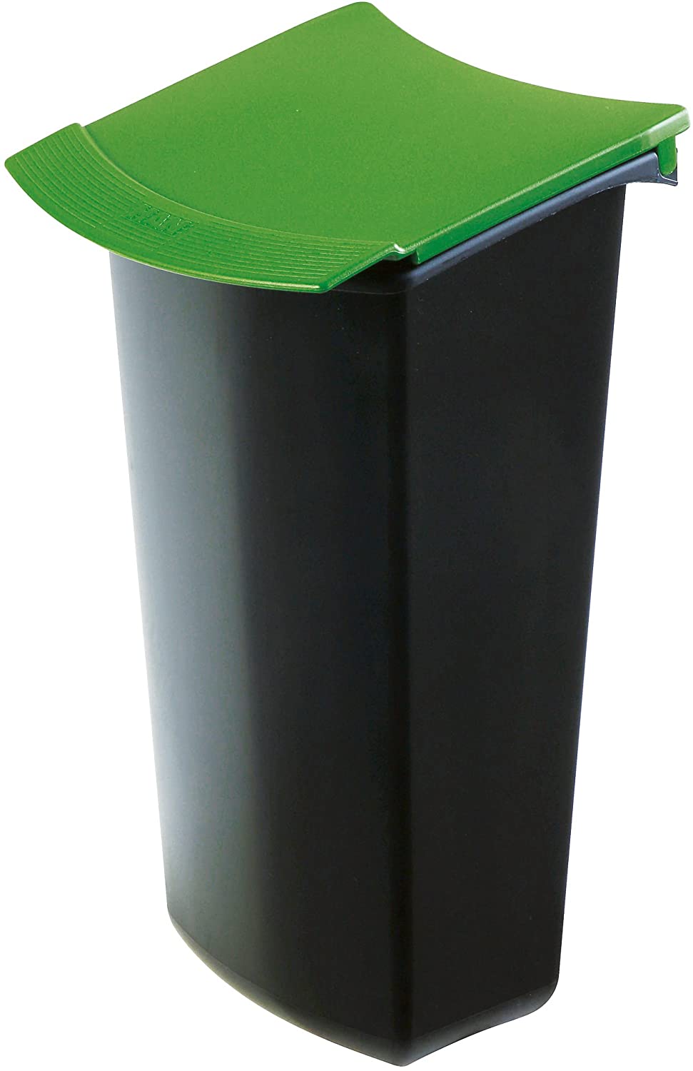 HAN 1843-05, MONDO waste insert with lid. Trendy and practical, ideal for waste separation 3 litres, black-green