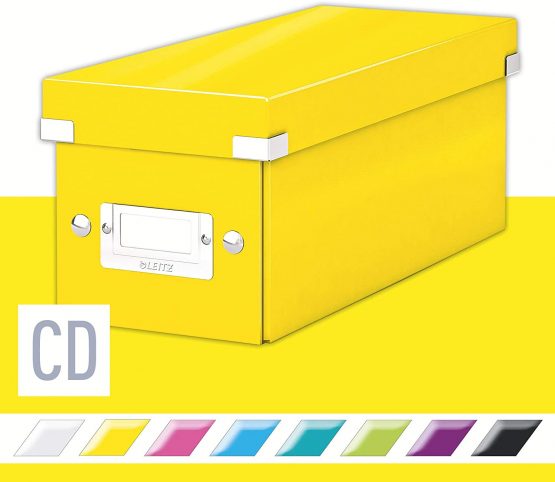 Leitz CD Storage Box, Yellow, Click and Store Range, 60410016