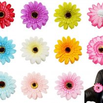 BIPY 10/Pack Dogs Adjustable Collar Flowers Collar Bows Puppies Cats Charms Accessories Slides Detachable Grooming Attachment for Costume Birthday Wedding Festival
