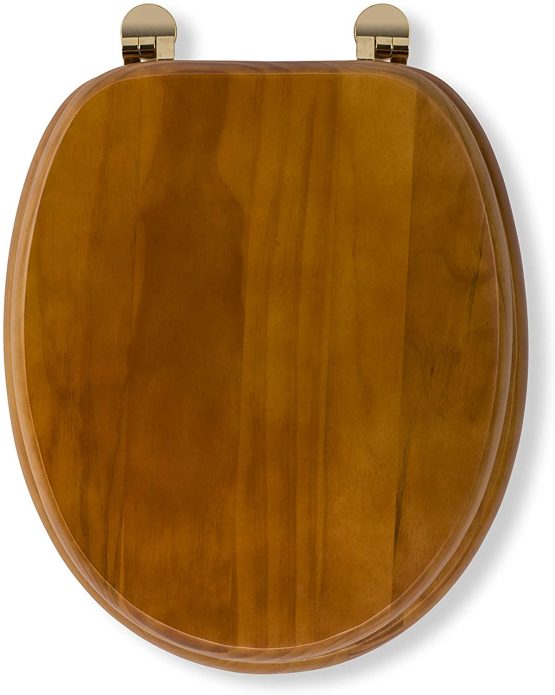 Croydex Solid Wood Toilet Seat, Antique Pine, 48 x 38 x 7 centimeters