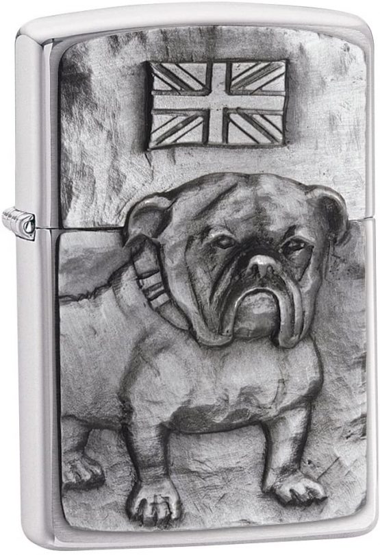 Zippo Windproof Lighter | Metal Long Lasting Zippo Lighter | Best with Zippo Lighter Fluid | Pocket Lighter Fire Starter | Dog Collection Bulldog Emblem