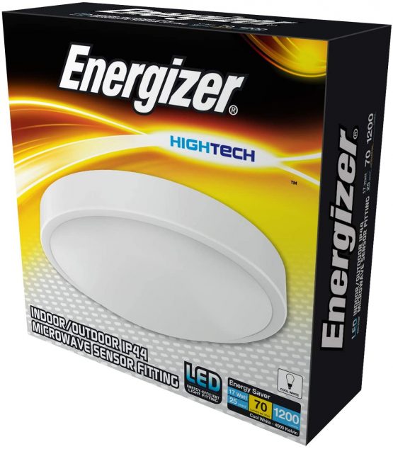 Energizer Motion Activated LED Bathroom Flush Ceiling Light Fitting with Microwave Sensor - Image 2