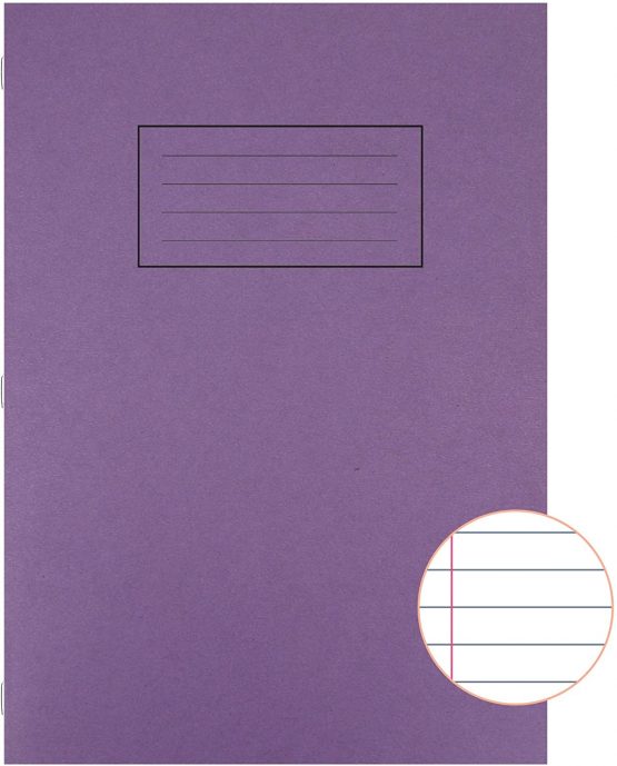Silvine EX111 Ruled and Margin Exercise Book - Purple (Pack of 10)