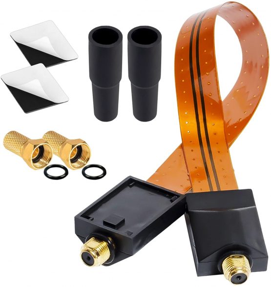 HB digital satellite window feed-through cable high quality gold with gold-plated f-connectors for windows and doors ultra slim