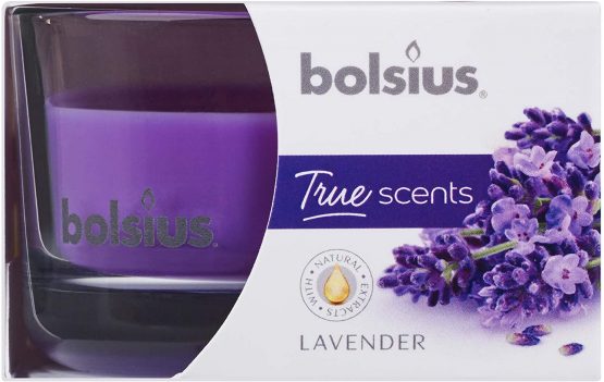 BOLSIUS Small Glass Scented Candle Lavender, Wax, Purple - Image 2