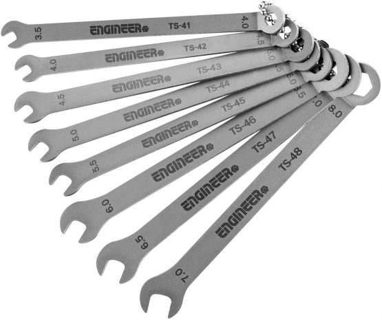 8-in-1 Super Slim/Thin Spanner Set (Low Profile,only 1.5mm Thick), Stainless Steel. ENGINEER ts-04