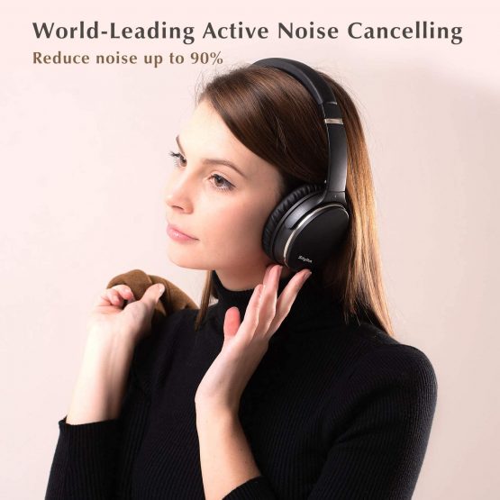 Noise Cancelling Wireless Headphones Bluetooth 5.0, Srhythm NC35 Lightweight Over Ear Headset with CVC8.0 Mic,Type-C Fast Charge,50+ Hrs Playtime,Voice Call for iOS Android/Cellphone/TV/PC(Gun Black) - Image 2