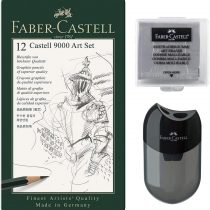 Faber-Castell 119065 – Pencil Castell 9000, Set of 12 Art Set, Contents 8B – 2H
