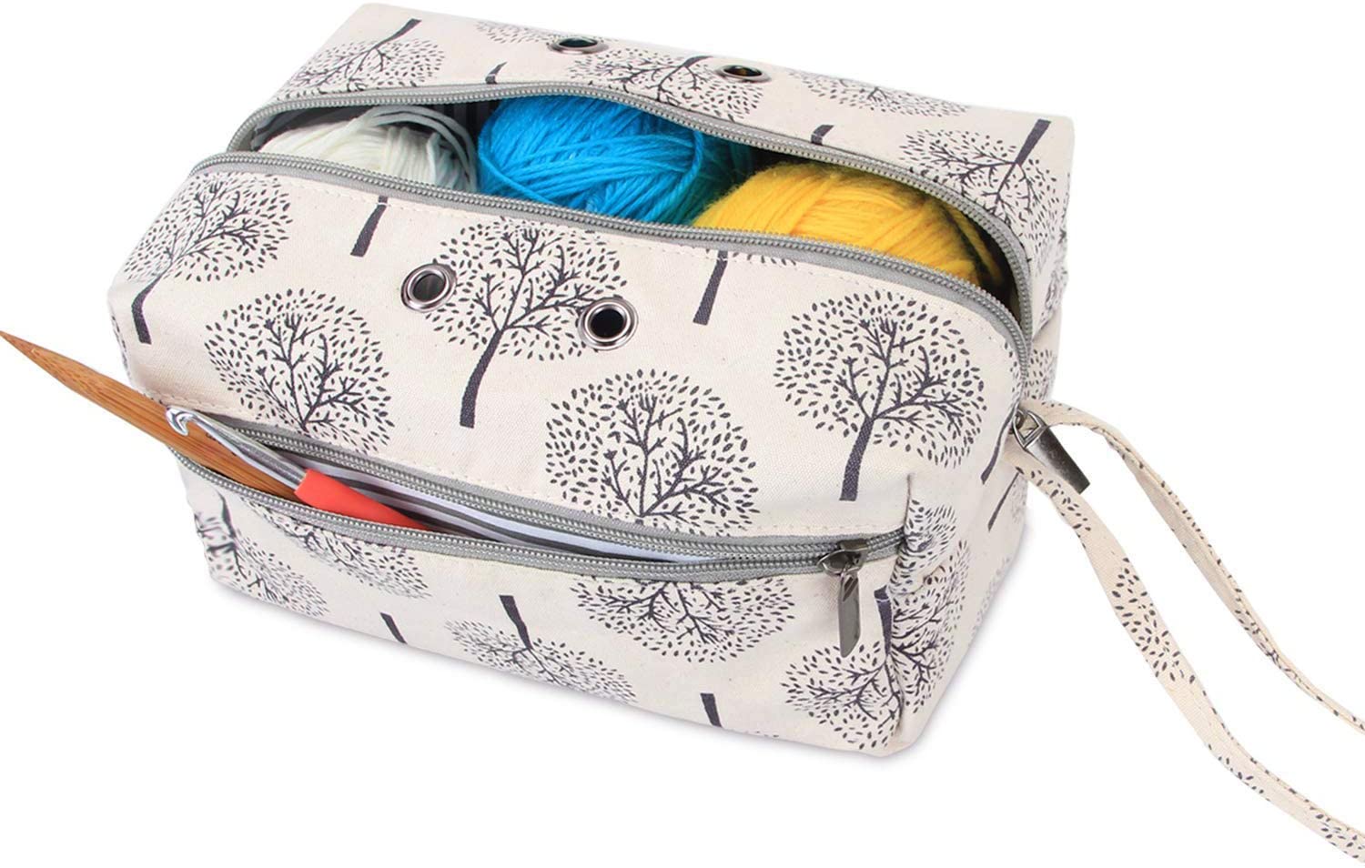 Luxja Small Yarn Storage Bag, Crochet Bag, Portable Knitting Bag for Yarn skeins Crochet Hooks