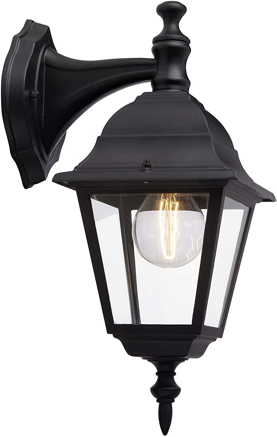 Brilliant 44282/06 Newport Outdoor Down-Wall Light, Metal/Glass, E27, 60 W, Black, Wandleuchte - Image 2
