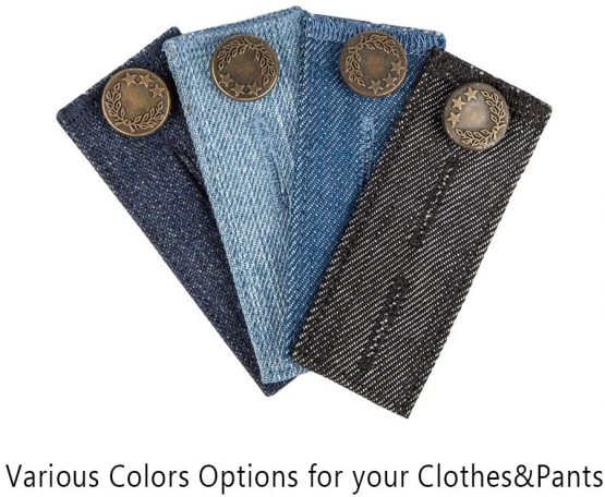 Set of 14, Elastic Waist Extenders, SourceTon Assorted Colors Strong Adjustable Pants Button Extenders for Jeans, Trousers and Skirt - Image 4