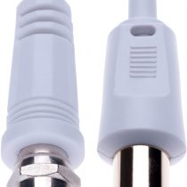 Coaxial Aerial F Connector Male Plug to RF M-Male Cable for Satellite Sat Freesat Sky Virgin BT TV HDTV DVB DVD Radio/Coax Ariel Freeview Lead Television Antenna Cord Broadband – 1 m White