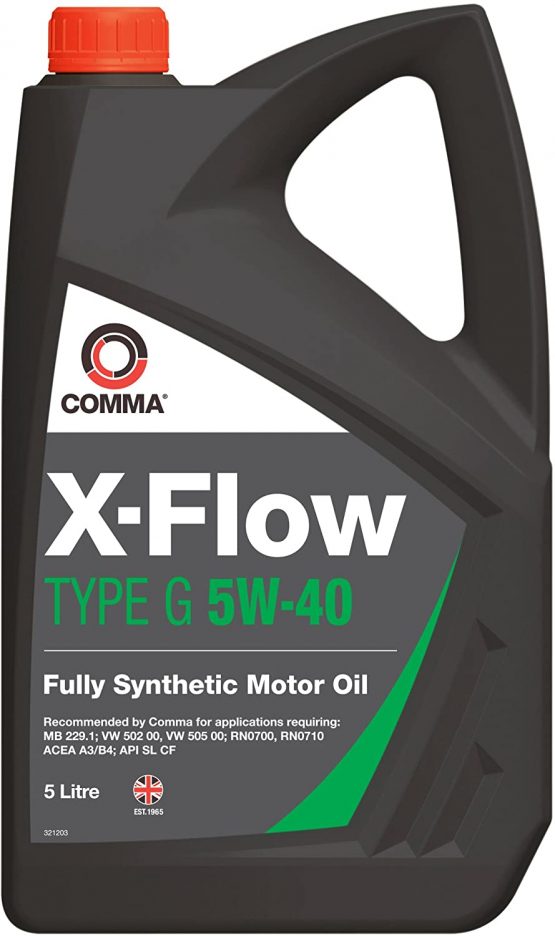 Comma XFG5L X-Flow Type G Fully Synthetic 5W40 Motor Oil, 5 Litre