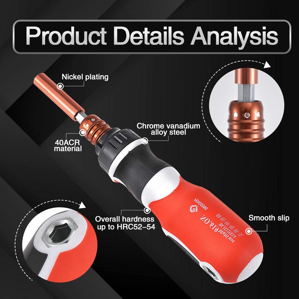 KATUR Adjustable Ratchet Screwdriver Bit Telescopic Dual Purpose Magnetic Extension Bit Holder and Adjustable Screwdriver Handle for 1.41-3.7 Inch Magnetic Screwdrivers Precision Repairing Tool - Image 4