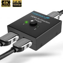 Fosmon 2-Port HDMI 2.0 Switch 4K 60Hz, 2x1 / 1x2 Bi-Directional HDMI Switcher UHD 4Kx2K 3D HD 1080p HDCP, 2 Input 1 Output Splitter Hub Compatible with HDTV, PS4, Xbox One, Apple TV, Roku, Fire Stick