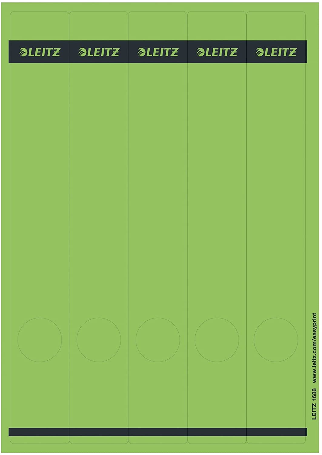 Leitz 16880055 Spine Label Self-Adhesive PC Paper Long Narrow Pack of 125 Green, A4 - Image 2