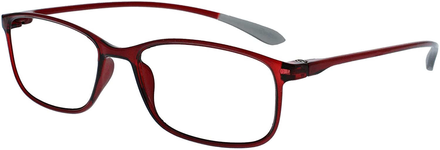OPULIZE Ice Reading Glasses 2 Pack Ultra Lightweight Frame Scratch Resistant Blue Red Mens Womens RR61-3Z +1.00 - Image 4