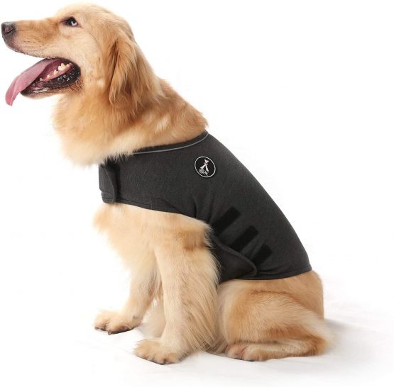 Dog Anxiety Relief Coat,Lightweight Wrap Anxiety Jacket Shirt for Anxious Pets Keep Calming Comfort (Grey, L)