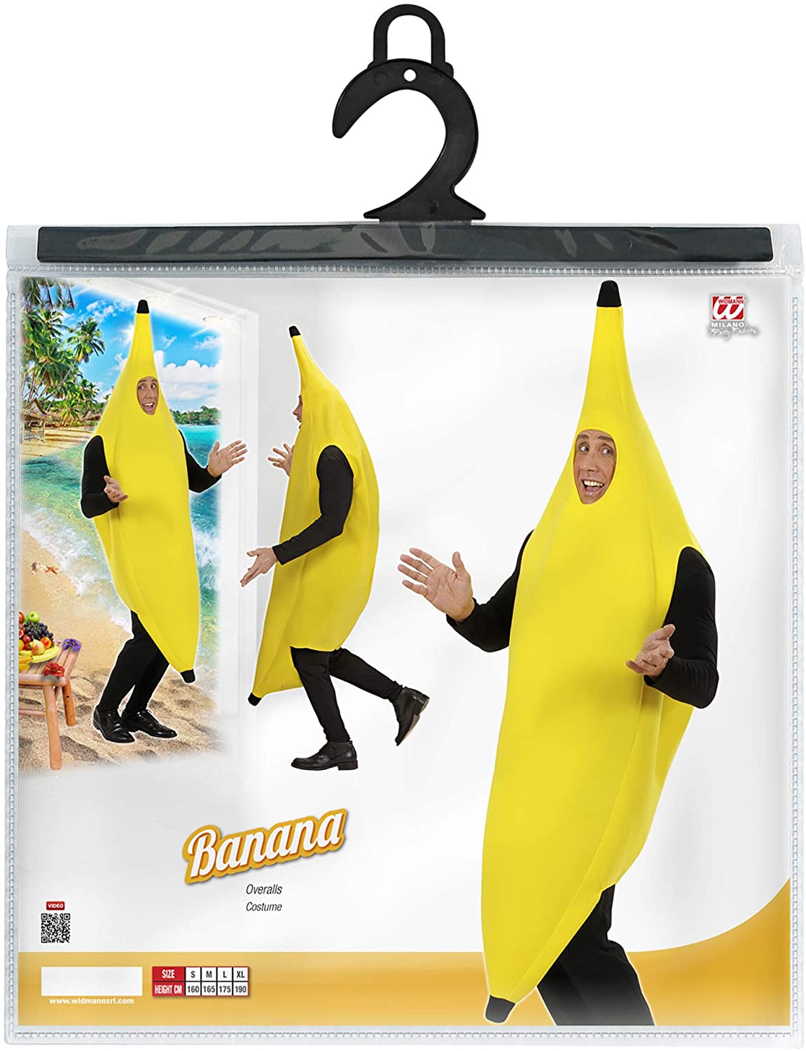 Mens Banana Costume Small UK 38/40" for 80s TV Cartoon Fancy Dress, Yellow - Image 2