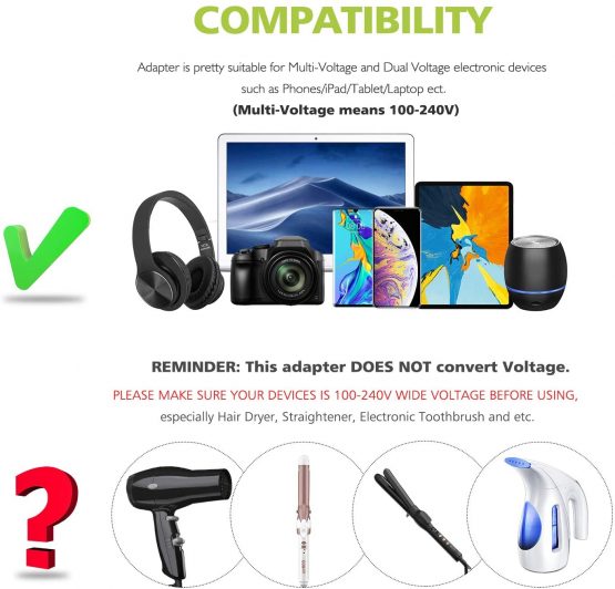 UK to US Plug Adapter with 3 USB Ports, LENCENT Grounded America Travel Adapter for USA Mexico Canada Thailand and More (Type B) - Image 4