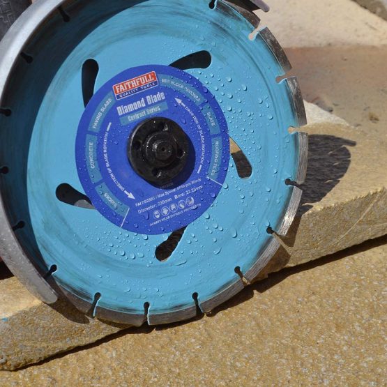 Faithfull FAIDB300C Paving Slab, Concrete, Brick and Roofing Tiles, General Purpose Diamond Cutting Blade 300mm (12 Inch) - Image 3