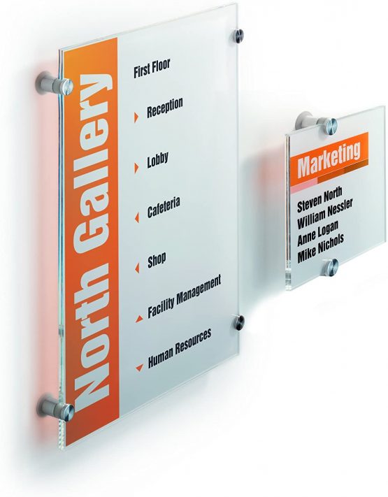 Durable Crystal Information Sign 105 x 105 mm | Door and Wall Sign | Includes Fittings | Ideal for Offices, Hotels, Public Buildings, etc. - Image 3
