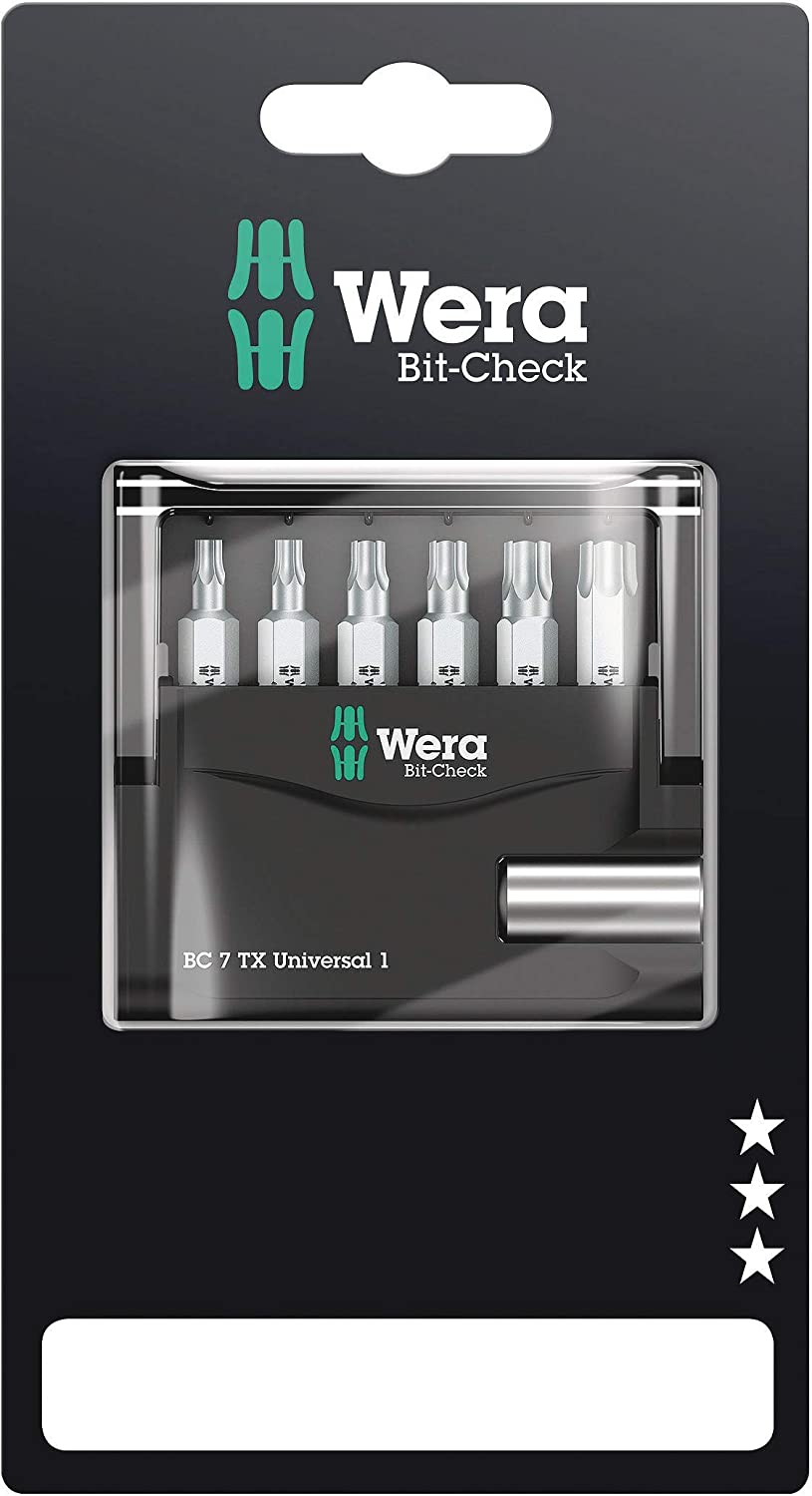 Wera Bit-Sortiment, Bit-Check 7 TX Universal 1 SB, 7-teilig, 05073404001, White