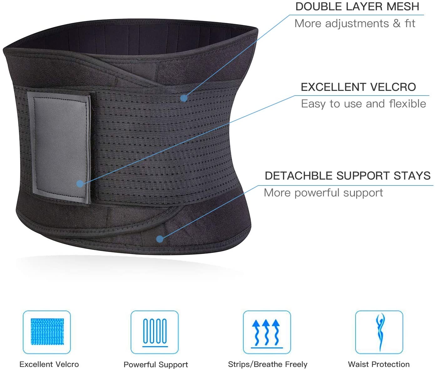 SZ-Climax Lower Back Brace Pain Relief – Double Pull Lumbar Support ...