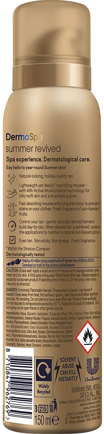 Dove Summer Revived Medium to Dark Gradual Tan Mousse fast-absorbing self tanning for a natural-looking - Image 3