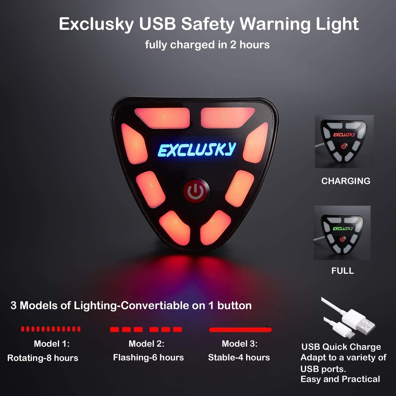 Exclusky Adult Bike Helmet With Rechargeable Usb Safety Light For Urban