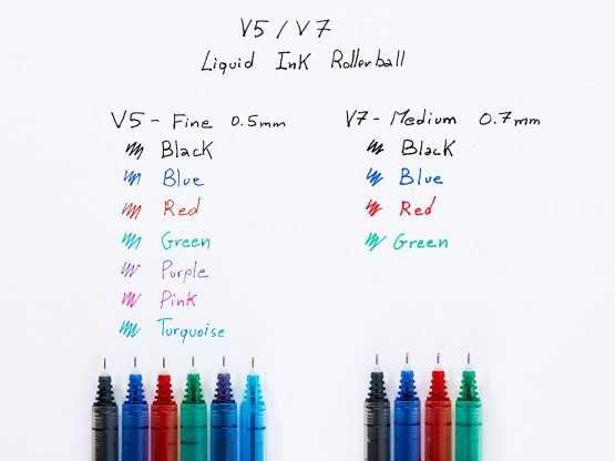 Pilot V7 Hi-Tecpoint Rollerball Pen, 0.7 mm Tip - Blue, Pack of 3 - Image 3
