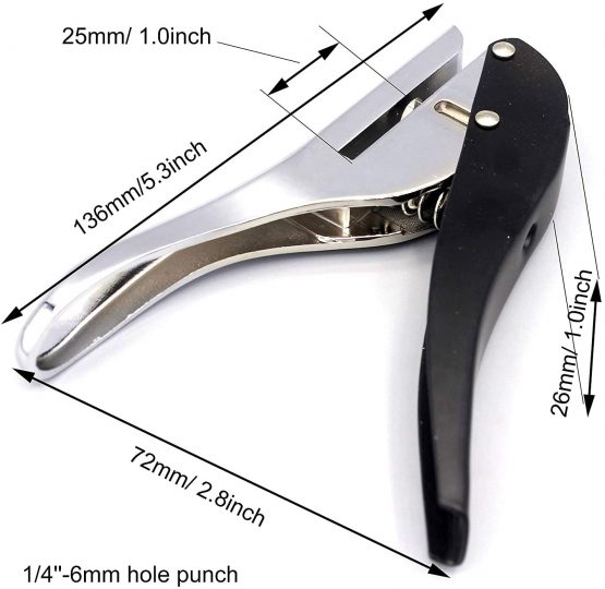 LoongGate Heavy Duty Puncher,Single Round Hole Puncher Hand held Tool for ID Cards PVC Sheet Badge Photos Tags (3mm(1/8'')) - Image 2