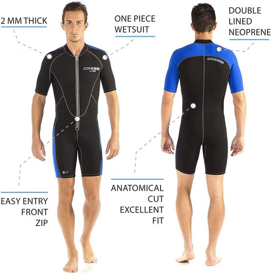 Cressi Men's Lido Premium Neoprene Wetsuit Shorty, Black/Red, XL/5 - Image 2