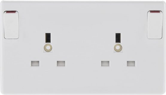 BG Electrical 822CON-01 Double Switched Converter Power Socket, White Moulded, 13 Amp - Image 2