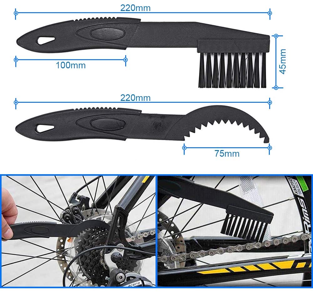 Motorcycle Chain Cleaning Brush Kit by MMOBIEL, Cleaner for Motorcycle Bicycle and Mountain Bike, 4 Pcs Cleaning Brush Tool - Image 2