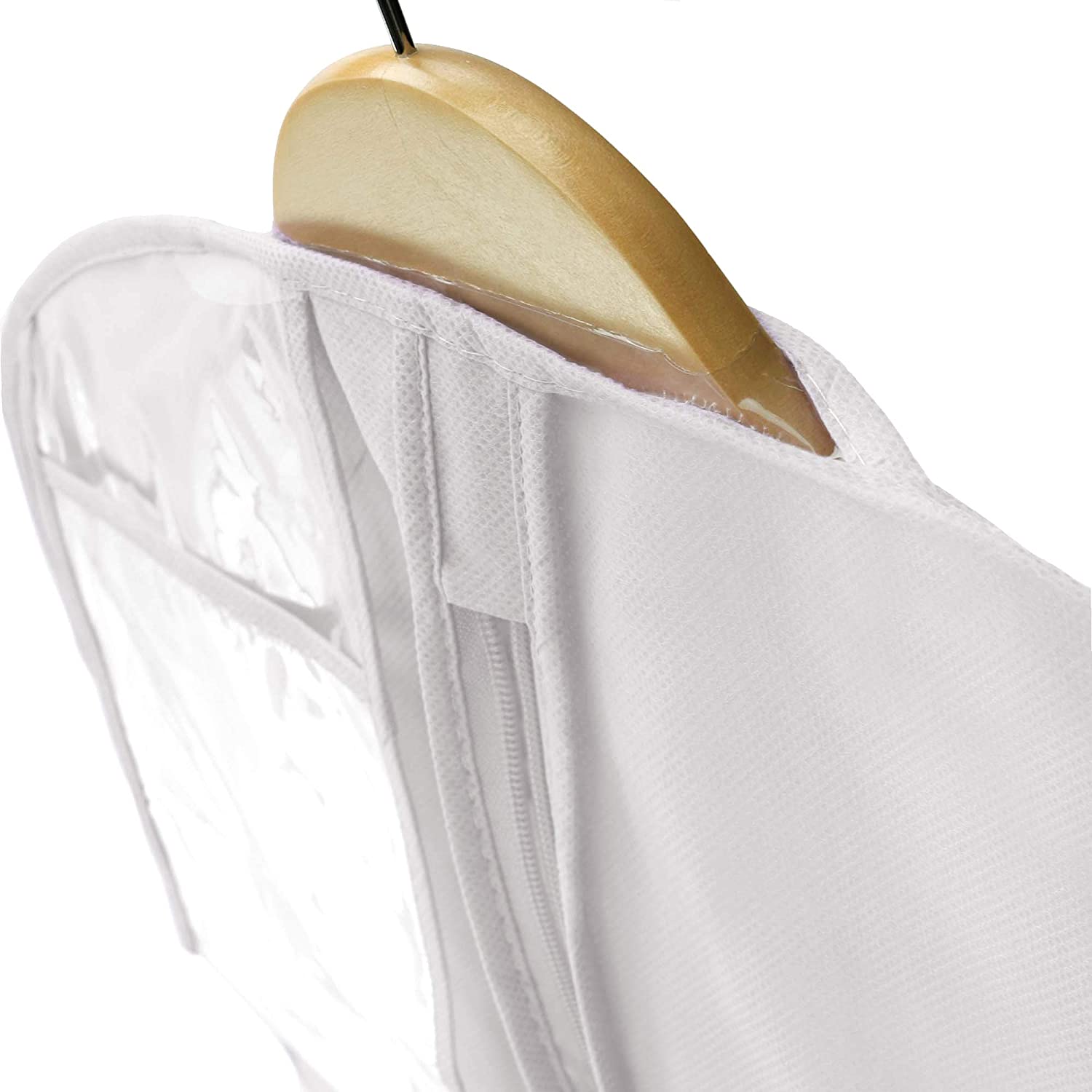 Hangerworld 72 Inch White Extra Wide Breathable Wedding Gown Dress Garment Cover Bag with 14 Inch Gusset, White Us - Image 3